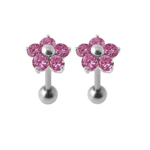 Jewelled Daisy Silver Ear Stud - Monster Piercing