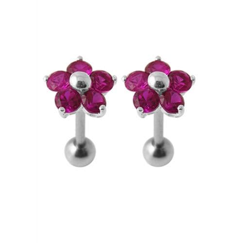 Jewelled Daisy Silver Ear Stud - Monster Piercing