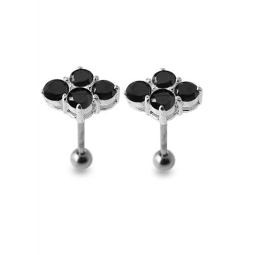 Multi Jewelled Silver Stud - Monster Piercing