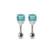 Jewelled Square Silver Ear Stud - Monster Piercing