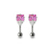 Jewelled Square Silver Ear Stud - Monster Piercing