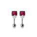 Jewelled Square Silver Ear Stud - Monster Piercing