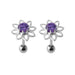 Jewelled Flower Silver Stud - Monster Piercing