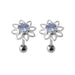 Jewelled Flower Silver Stud - Monster Piercing