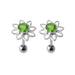 Jewelled Flower Silver Stud - Monster Piercing