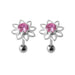 Jewelled Flower Silver Stud - Monster Piercing