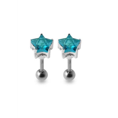 Star Jewelled Silver Ear Stud - Monster Piercing