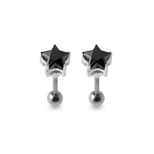 Star Jewelled Silver Ear Stud - Monster Piercing