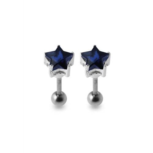 Star Jewelled Silver Ear Stud - Monster Piercing