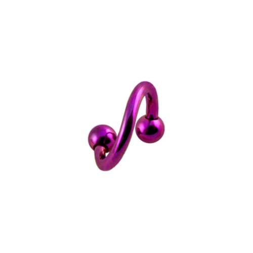 G23 Grade Anodised Titanium Twister Barbell with Ball - Monster Piercing