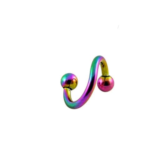 G23 Grade Anodised Titanium Twister Barbell with Ball - Monster Piercing