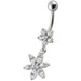 Fancy Flower Dangling Navel Ring - Monster Piercing