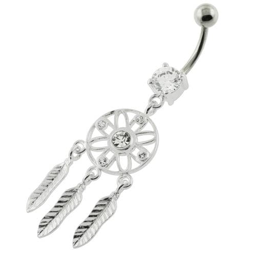 Flower Cut out Dream Catcher belly piercing - Monster Piercing