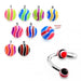 Eyebrow Spiral With Multi Stripe UV Colour Ball (Pack of 10) - Monster Piercing