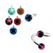 Steel Eyebrow Twisted Barbell with UV Fancy Star Balls (Pack of 10) - Monster Piercing