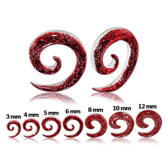 UV Glitter Spiral Ear Expander Body Jewelry - Monster Piercing