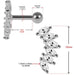 Marquise CZ Jewelled 925 Sterling Silver Cartilage Tragus Piercing Ear Stud - Monster Piercing