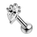 925 Sterling Silver Curved CZ Jewelled Cartilage Tragus Piercing Ear Stud - Monster Piercing