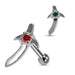 925 Sterling Silver Sword CZ Jewelled Cartilage Tragus Piercing Ear Stud - Monster Piercing