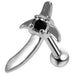 925 Sterling Silver Sword CZ Jewelled Cartilage Tragus Piercing Ear Stud - Monster Piercing