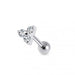 925 Sterling Silver Tri CZ Jewelled Cartilage Tragus Piercing Ear Stud - Monster Piercing