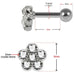 925 Sterling Silver Tiny Flower CZ Jewelled Cartilage Tragus Piercing Ear Stud - Monster Piercing