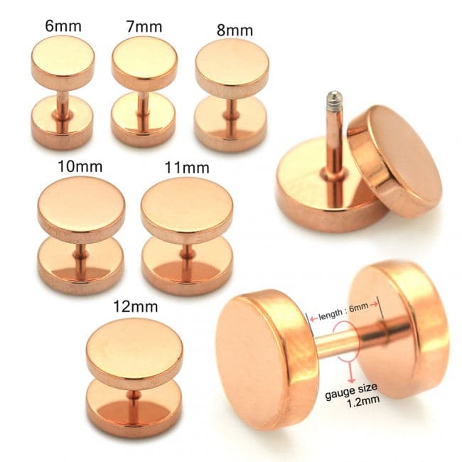 Plated Surgical Steel Fake Drum Ear Plug - Monster Piercing