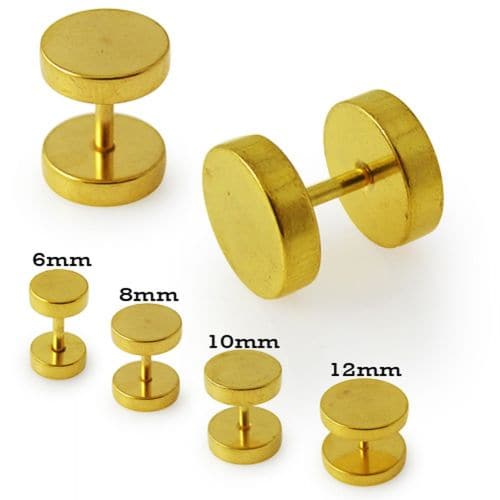 Gold Anodized Fake Ear Plug - Monster Piercing