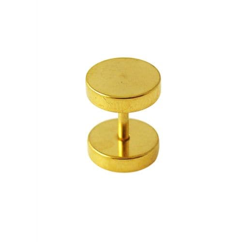 Gold Anodized Fake Ear Plug - Monster Piercing