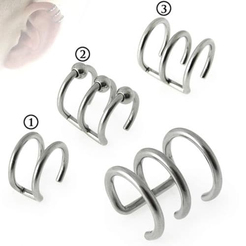 Steel Anodized Cartilage 'Clip-On' Closure Ring - Monster Piercing