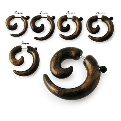 UV & Steel Fake Spiral Ear Plug - Monster Piercing