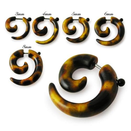 UV & Steel Fake Spiral Ear Plug - Monster Piercing