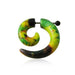 Spiral Taper Printed Colour Acrylic Fake Ear Plugs - Monster Piercing