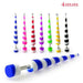 Colourful Stripes Straight Fake Ear Plug - Monster Piercing