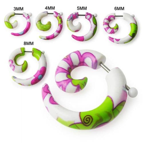 Summer Style Flower Earrings Fake UV Ear Tapers - Monster Piercing