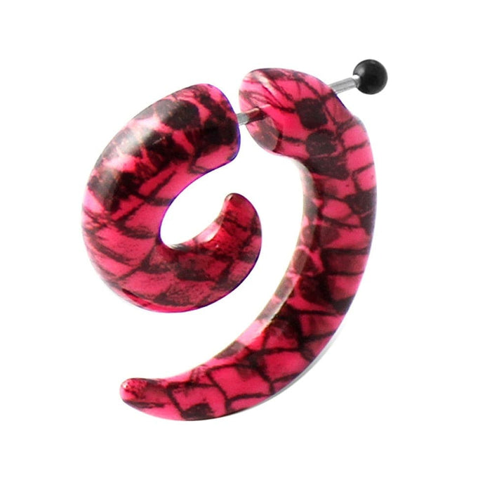 Printed Invisible Spiral Fake Ear plug - Monster Piercing