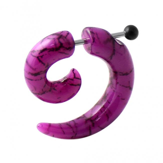 Printed Invisible Spiral Fake Ear plug - Monster Piercing