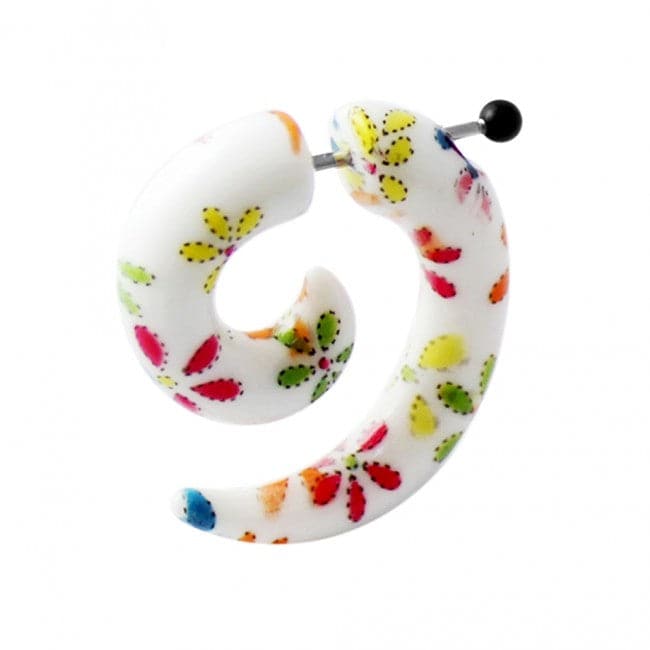 Printed Invisible Spiral Fake Ear plug - Monster Piercing