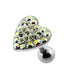 Heart Crystal Surgical Steel Fake Ear Plug - Monster Piercing