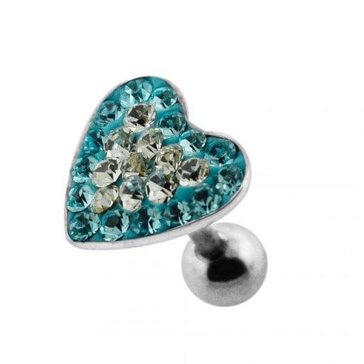 Heart Crystal Surgical Steel Fake Ear Plug - Monster Piercing