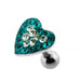 Heart Crystal Surgical Steel Fake Ear Plug - Monster Piercing