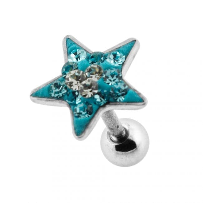 Star Crystal Surgical Steel Fake Ear Plug - Monster Piercing