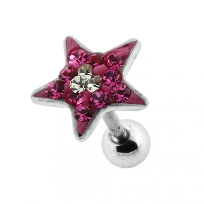 Star Crystal Surgical Steel Fake Ear Plug - Monster Piercing