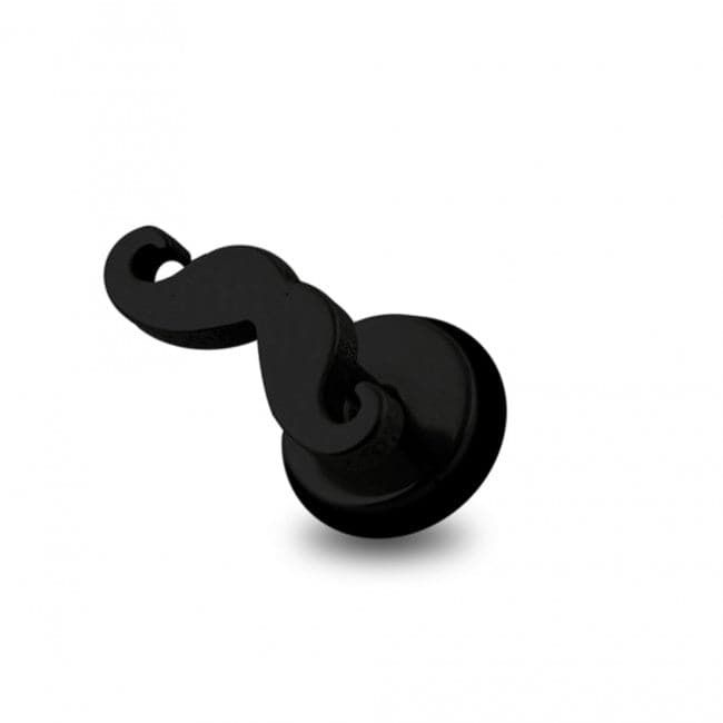 Fit Mustache Cut Surgical Steel Fake Ear Plug - Monster Piercing