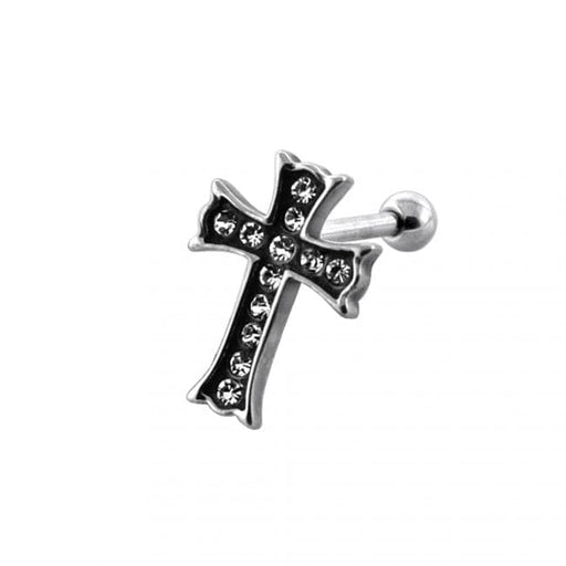 Jeweled Irish Cross Casting Invisible Ear Plug - Monster Piercing