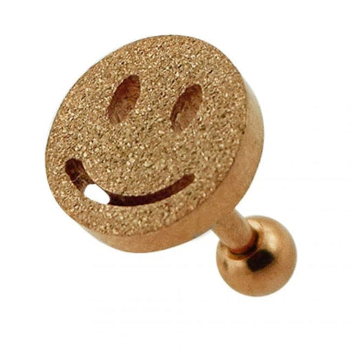 PVD Plated Glittering smiley Tragus Piercing - Monster Piercing