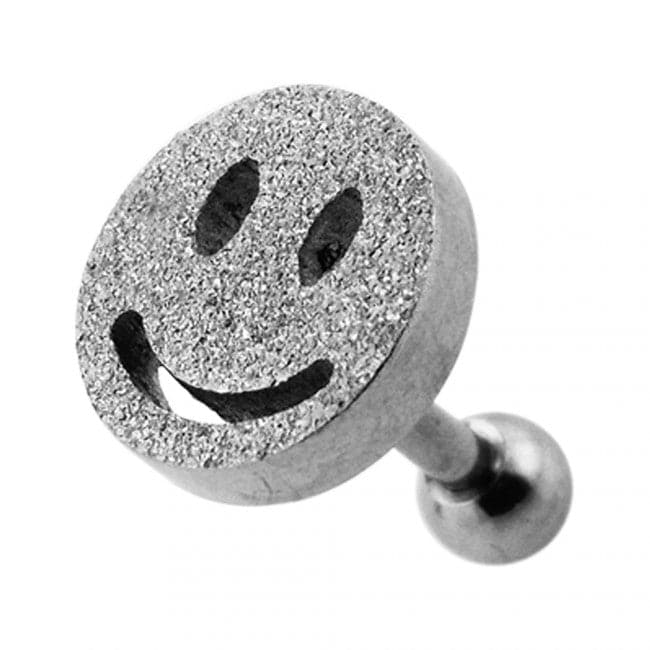 PVD Plated Glittering smiley Tragus Piercing - Monster Piercing