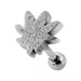 PVD Plated Glittering Marijuana Tragus Piercing - Monster Piercing