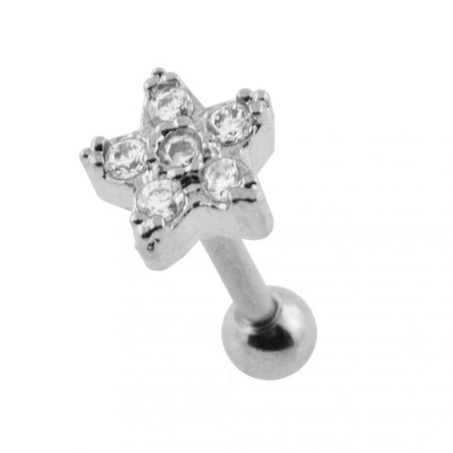 Micro Setting Jeweled Flower Tragus Piercing - Monster Piercing