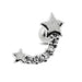 Star with Jeweled Tail Cartilage Tragus Piercing Ear Stud - Monster Piercing